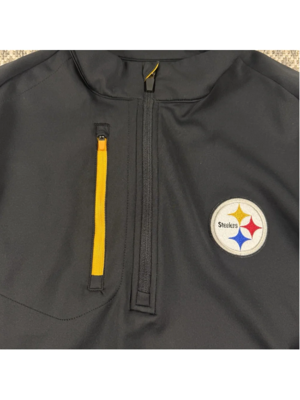 Antigua Pittsburgh Steelers Quarter Zip Pullover Jacket Black XL NFL Golf - Picture 6 of 10